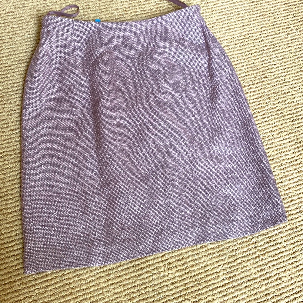 Jessica Silk blend pink tweed mini Skirt Lined Size XS waist 70cm